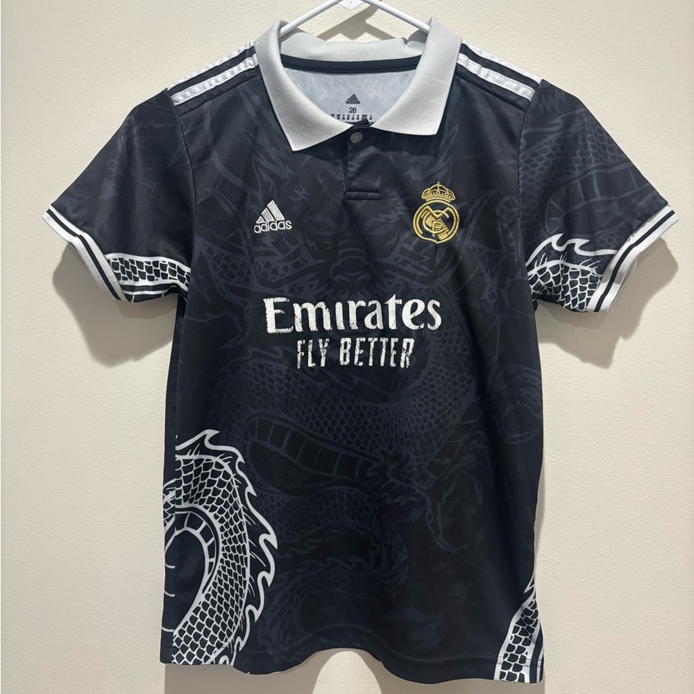 Adidas Real Madrid Black Dragon Special Edition Soccer Jersey US 28 Boys Small